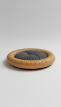 Plush Dog Bed with Gilded Honey Piping
