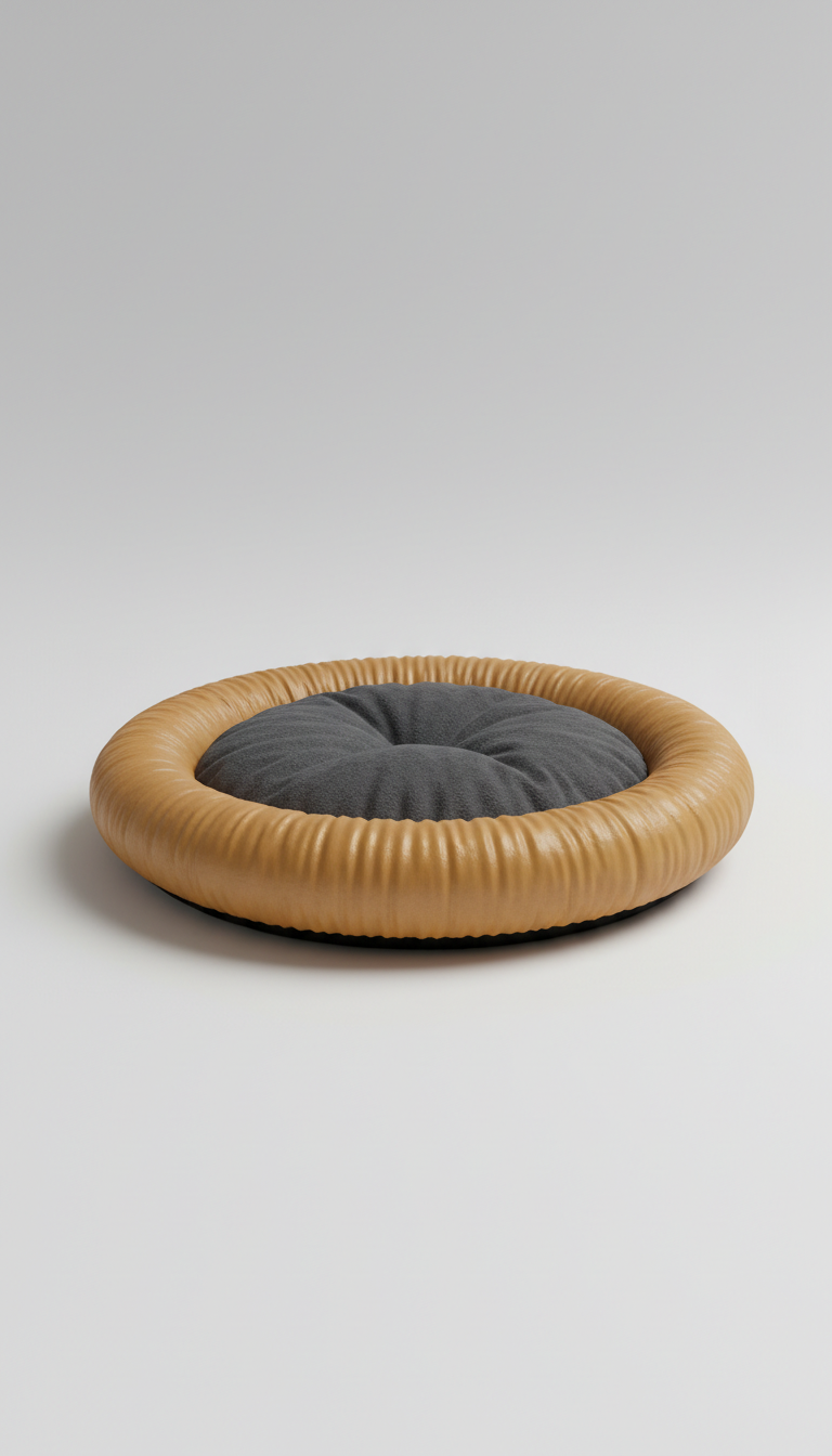 Plush Dog Bed with Gilded Honey Piping