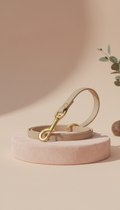 Champagne Beige Leash With Brass Hardware